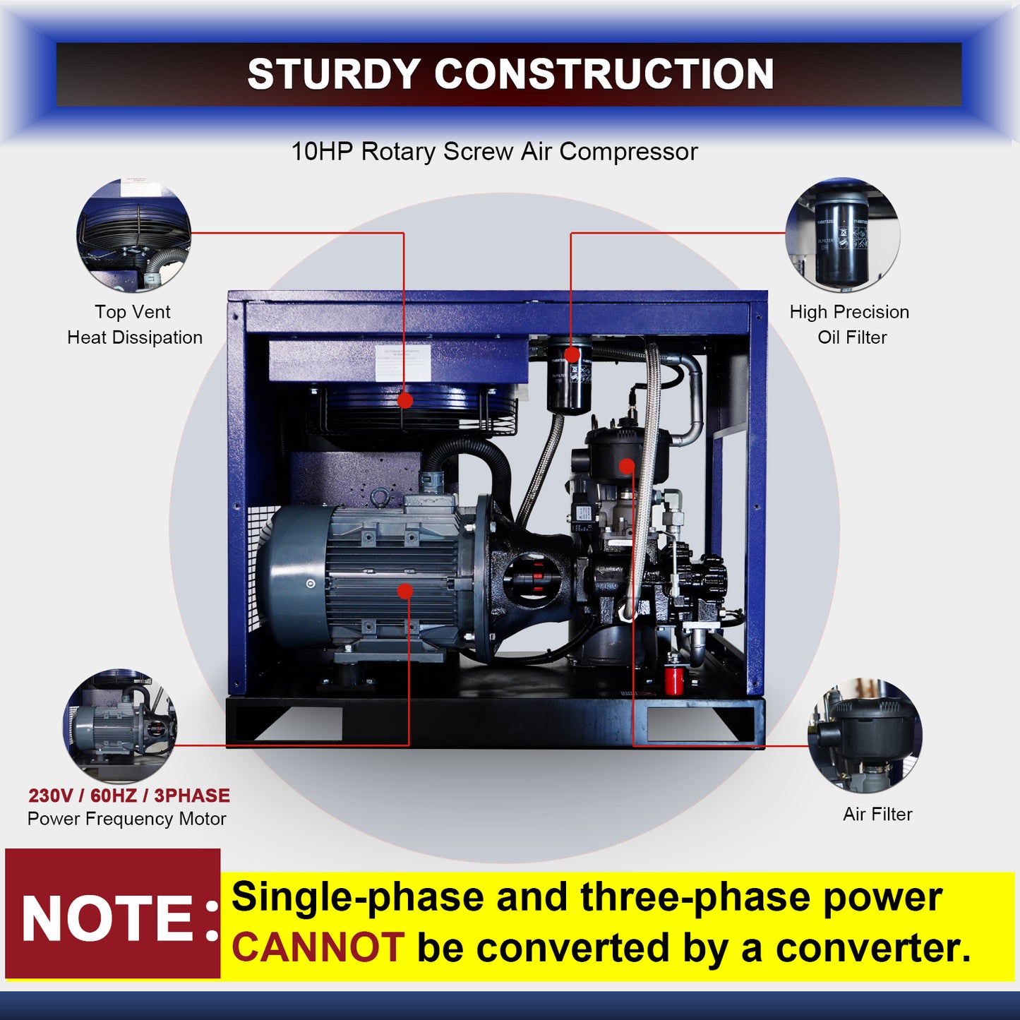 10HP Rotary Screw Air Compressor