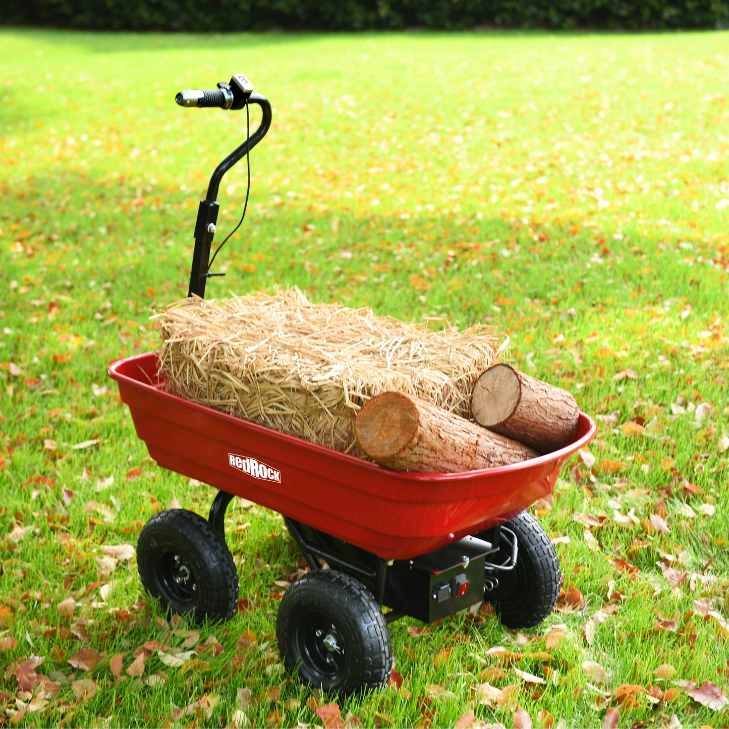 75L 24V 180W Wheelbarrow 4-Wheeled Electric Garden Cart