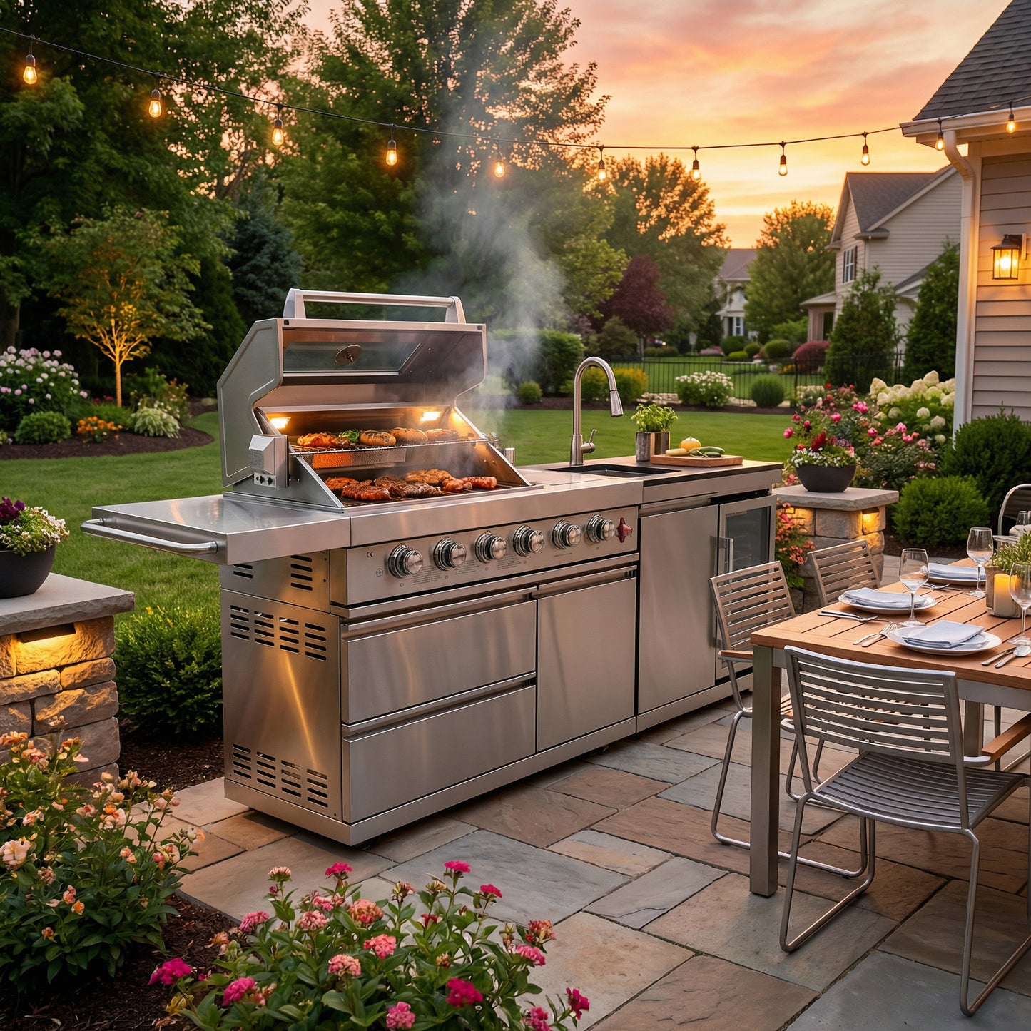 84-Inch Deluxe Stainless Steel Grill