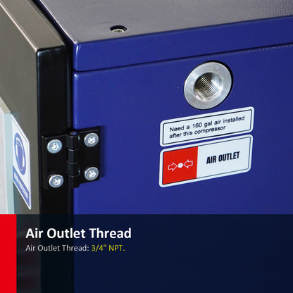 10HP Rotary Screw Air Compressor 34CFM 125PSI 230V 3PHASE 60HZ