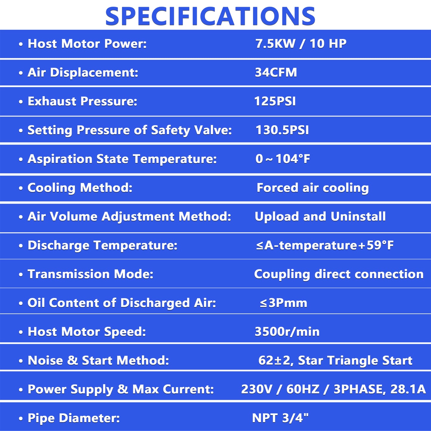 10HP Rotary Screw Air Compressor