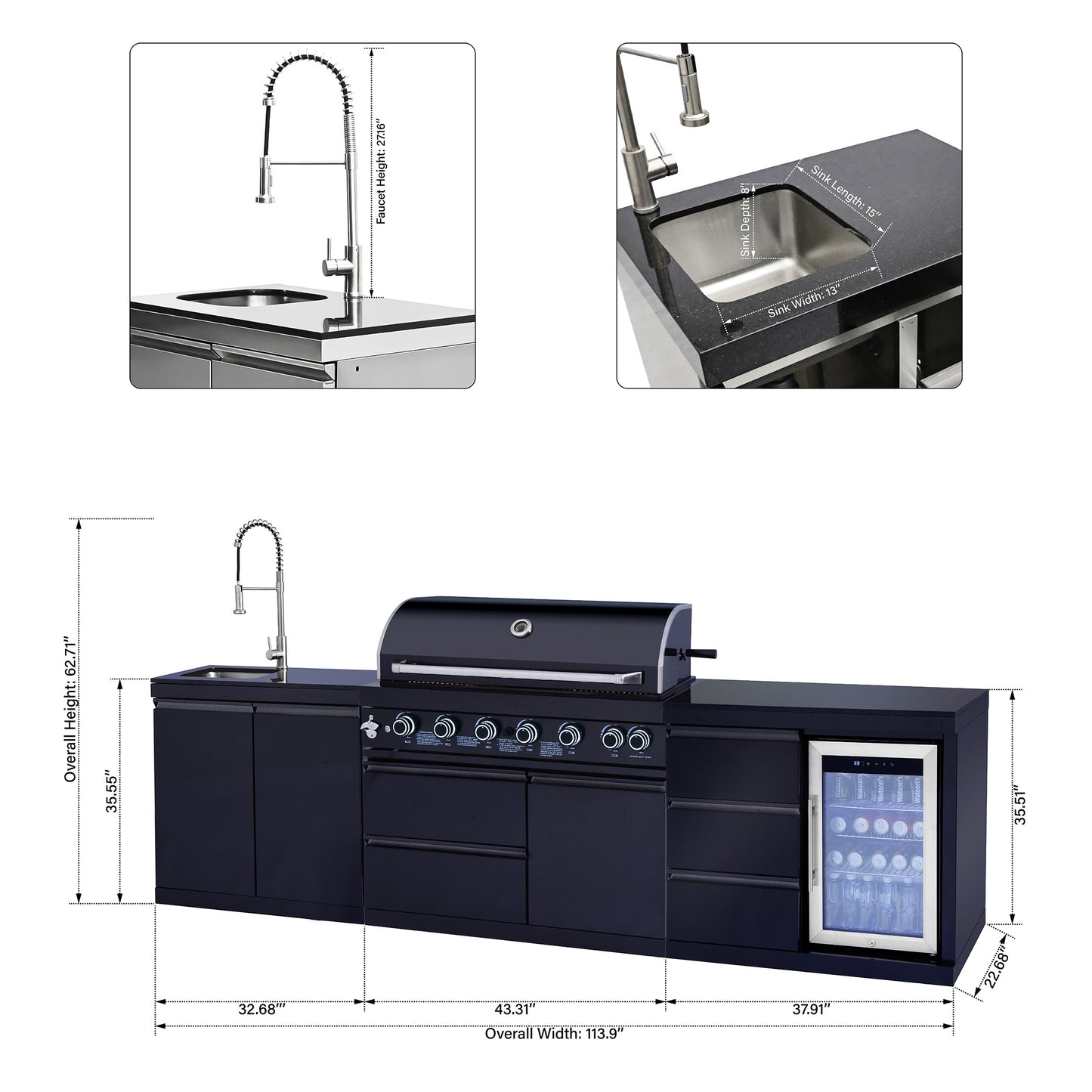 114 Inch Propane Gas BBQ Grill