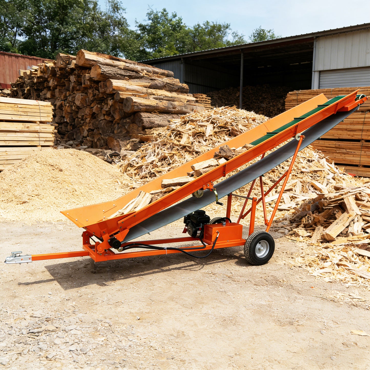 12-Inch Width PVC Belt Firewood Conveyor