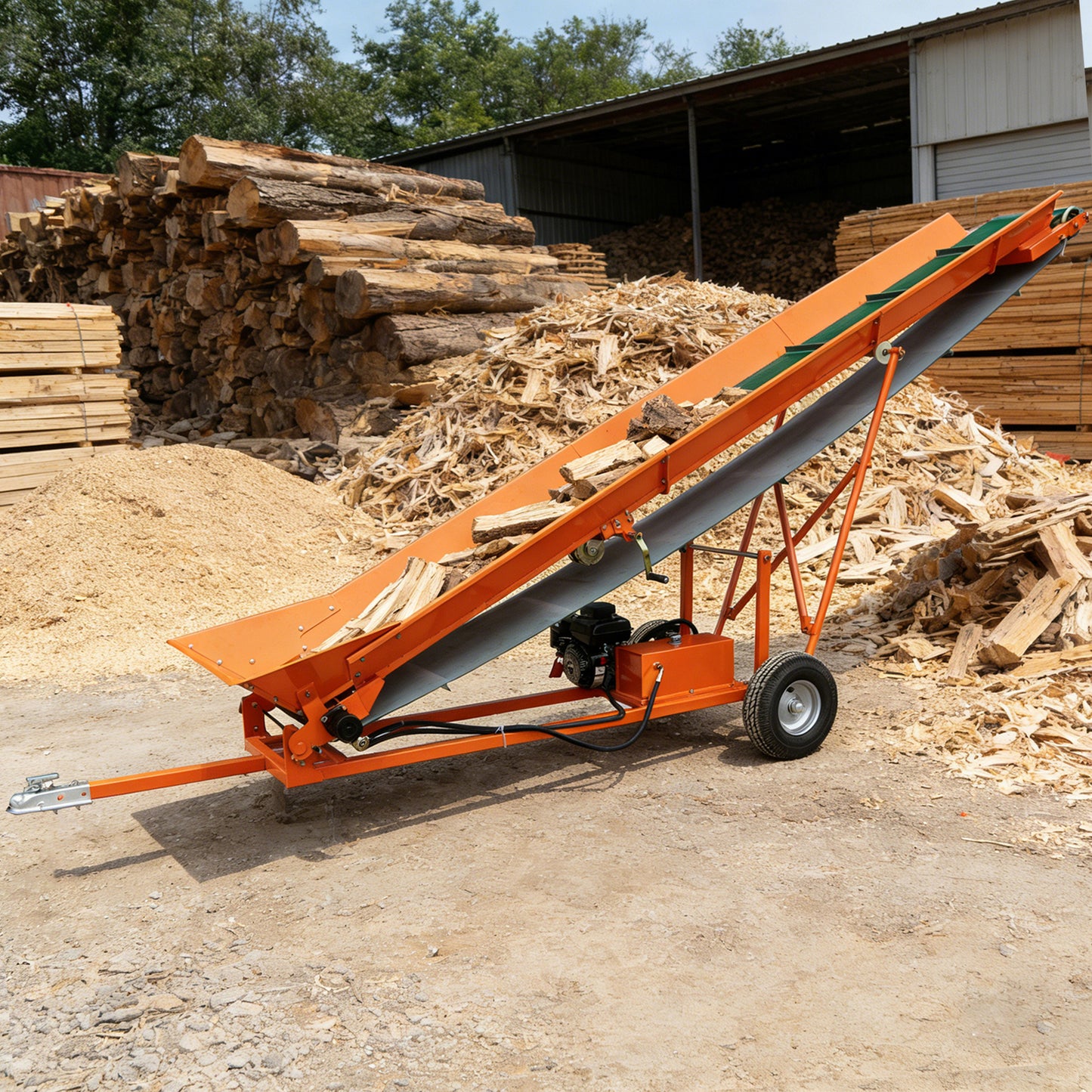 12-Inch Width PVC Belt Firewood Conveyor