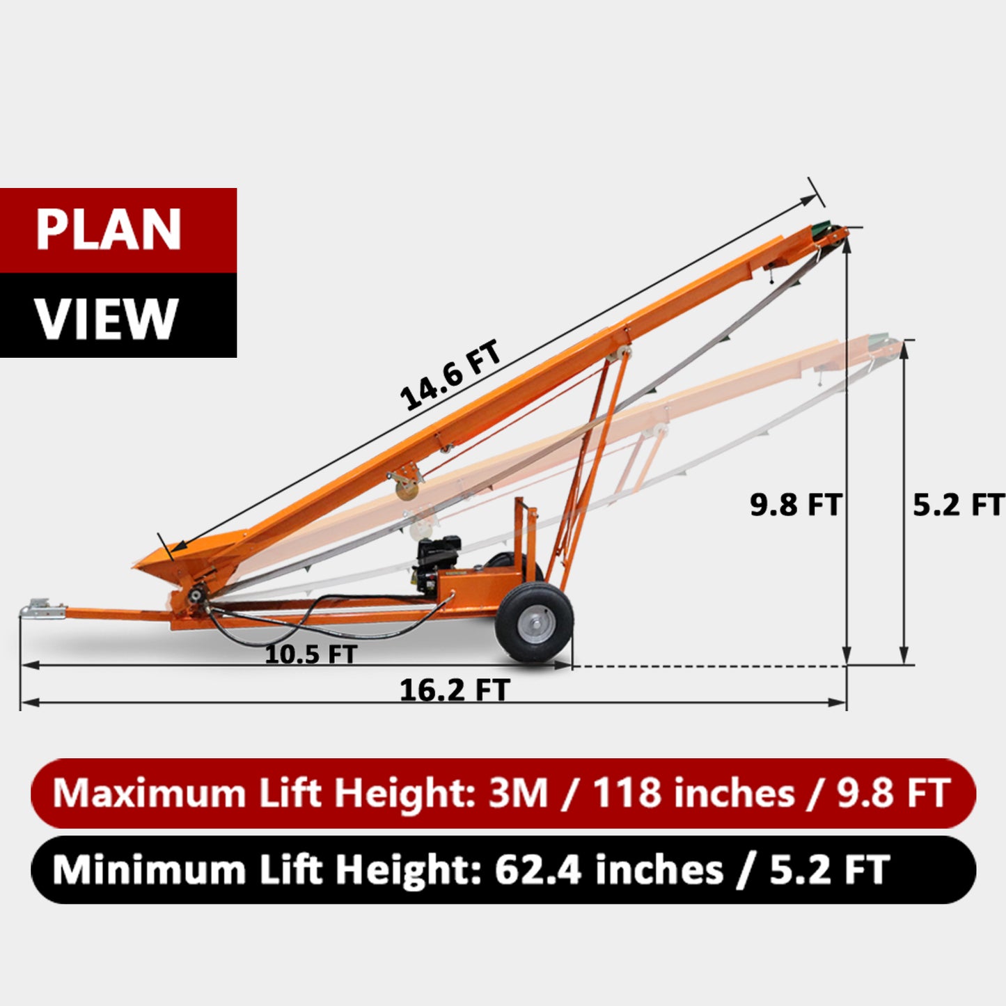 12-Inch Width PVC Belt Firewood Conveyor