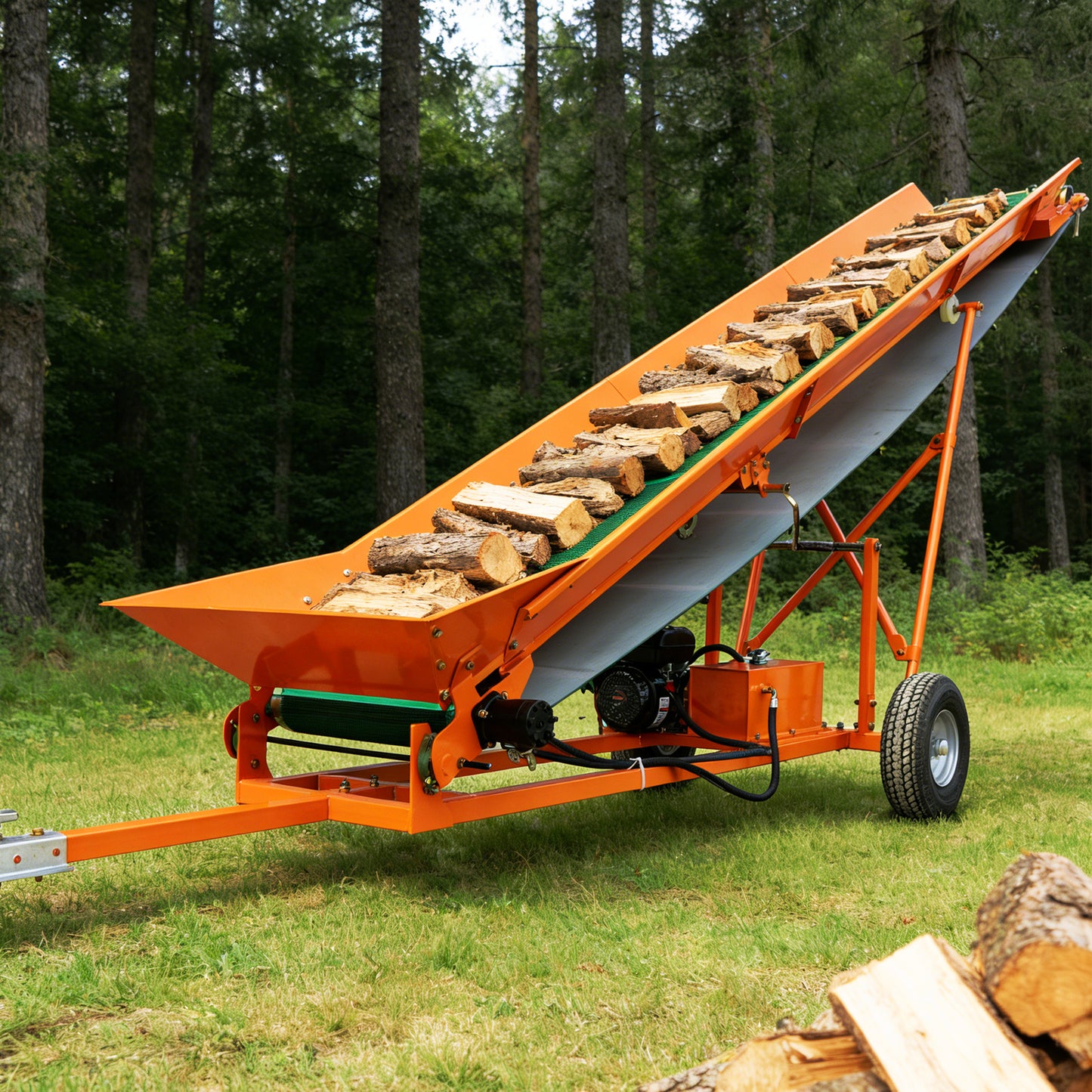 12-Inch Width PVC Belt Firewood Conveyor