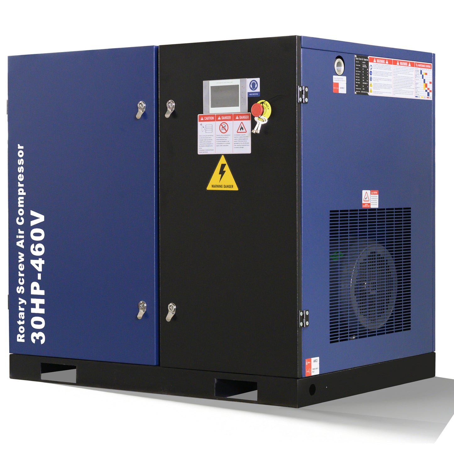 30HP Rotary Screw Air Compressor 123CFM 125PSI 460V 3PHASE 60HZ Fixed Speed Compressor