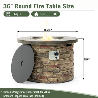 36'' Propane Gas Fire Pit Table