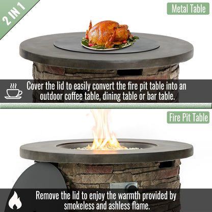 36'' Propane Gas Fire Pit Table