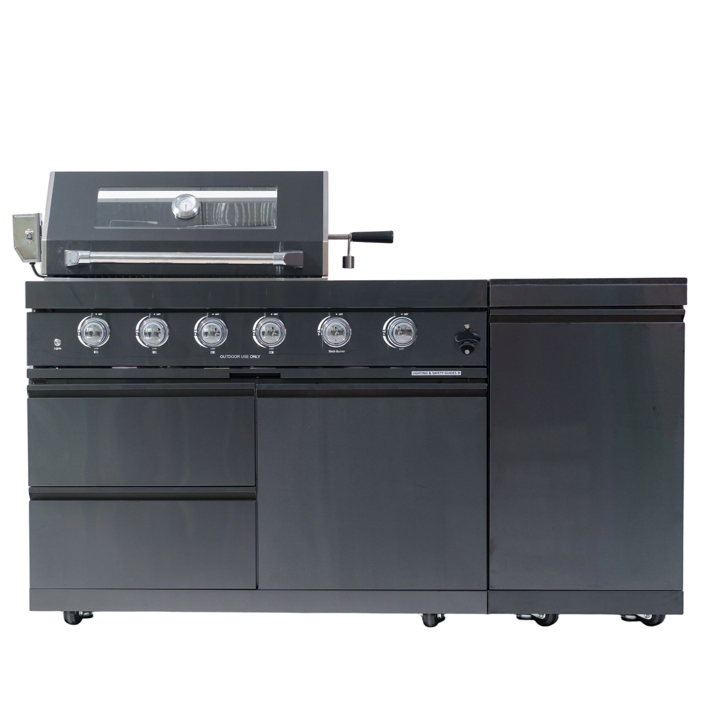4-Burner 72000 BTU Stainless Steel Gas Grill with Compact Refrigerator