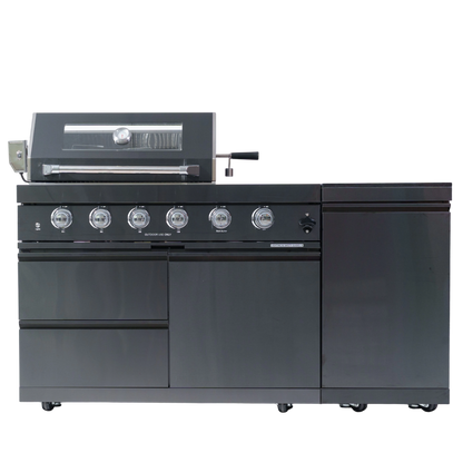 4-Burner 72000 BTU Stainless Steel Gas Grill with Compact Refrigerator