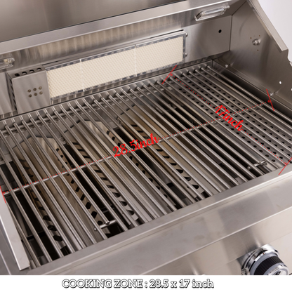 4-Burner 72000 BTU Stainless Steel Gas Grill with Compact Refrigerator