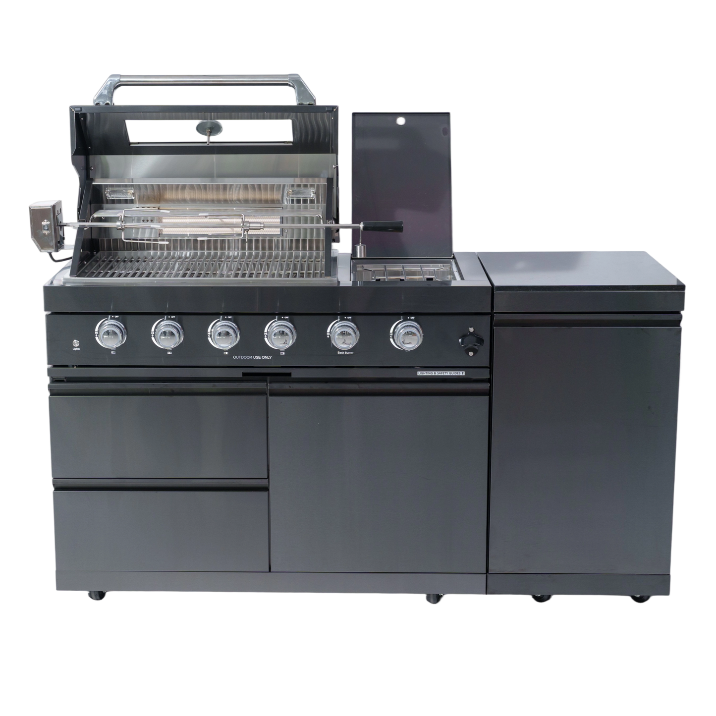4-Burner 72000 BTU Stainless Steel Gas Grill with Compact Refrigerator