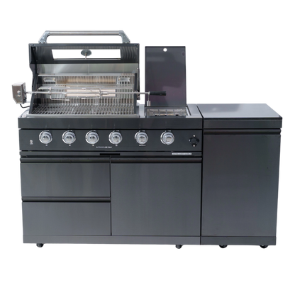 4-Burner 72000 BTU Stainless Steel Gas Grill with Compact Refrigerator