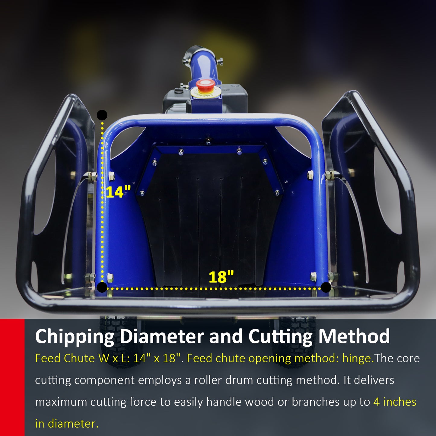4-Inch 208cc 6.5HP Gas Powered Wood Chipper
