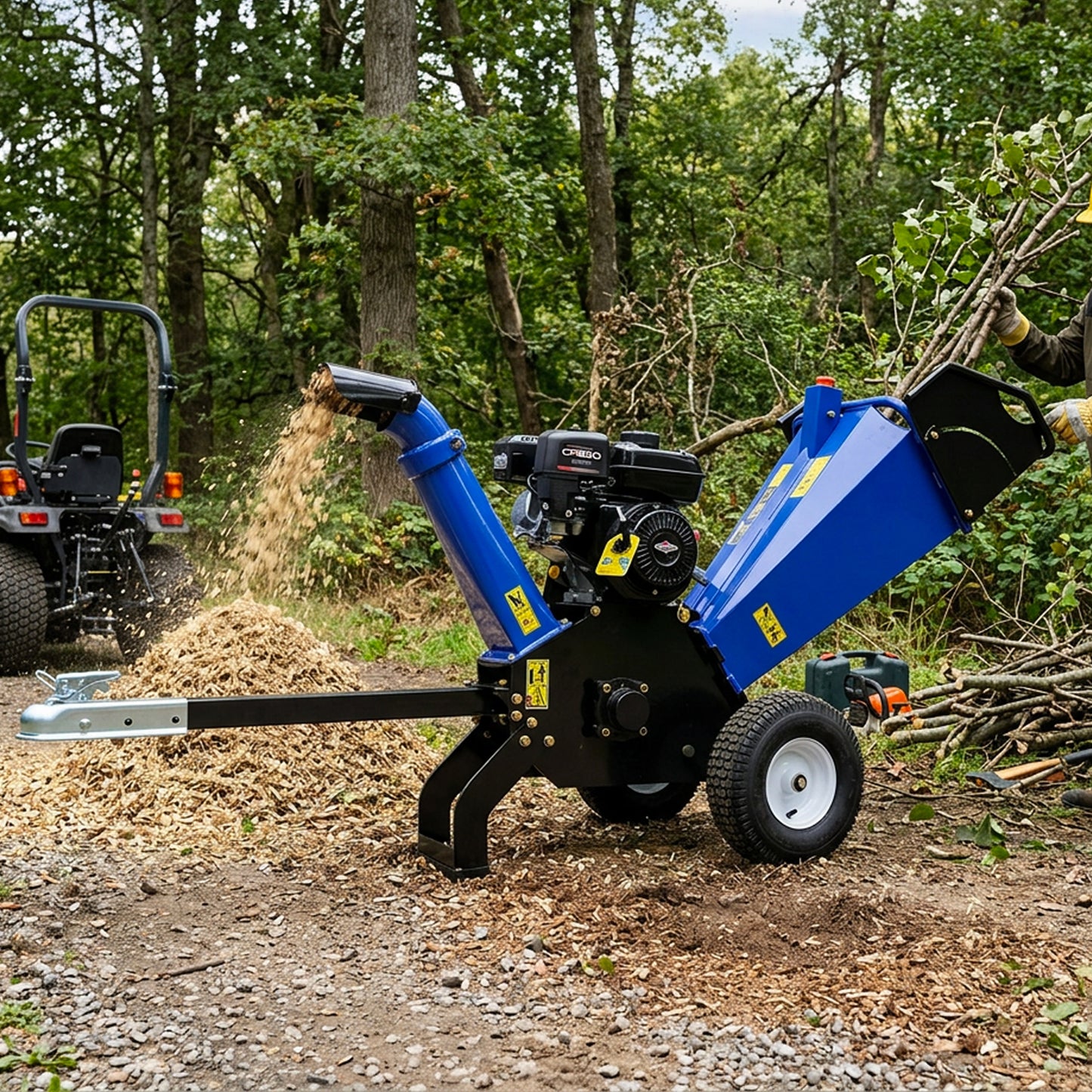 4-Inch 208cc 6.5HP Gas Powered Wood Chipper