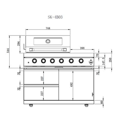 4 Burners Gas Grill Stainless Steel Outdoor Kitchen Islands