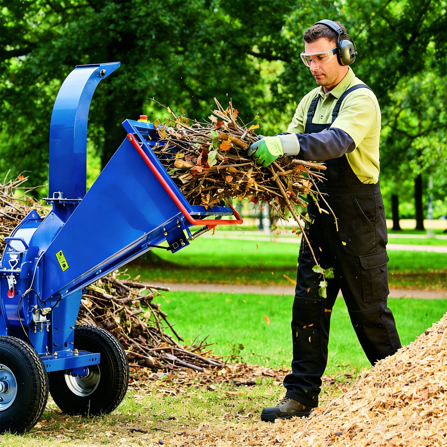 5-Inch 420cc 15HP Gas Powered Disc Wood Chipper