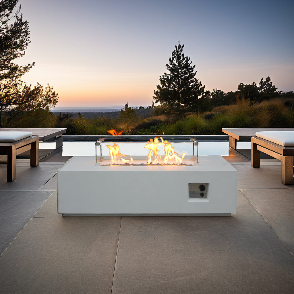 52 Inch Outdoor Concrete Propane Fire Pit