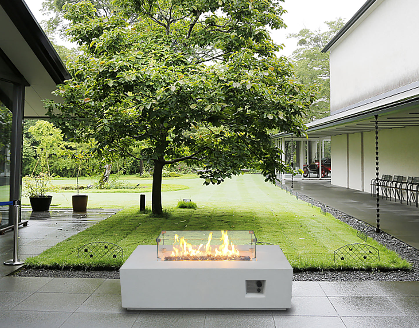 52 Inch Outdoor Concrete Propane Fire Pit