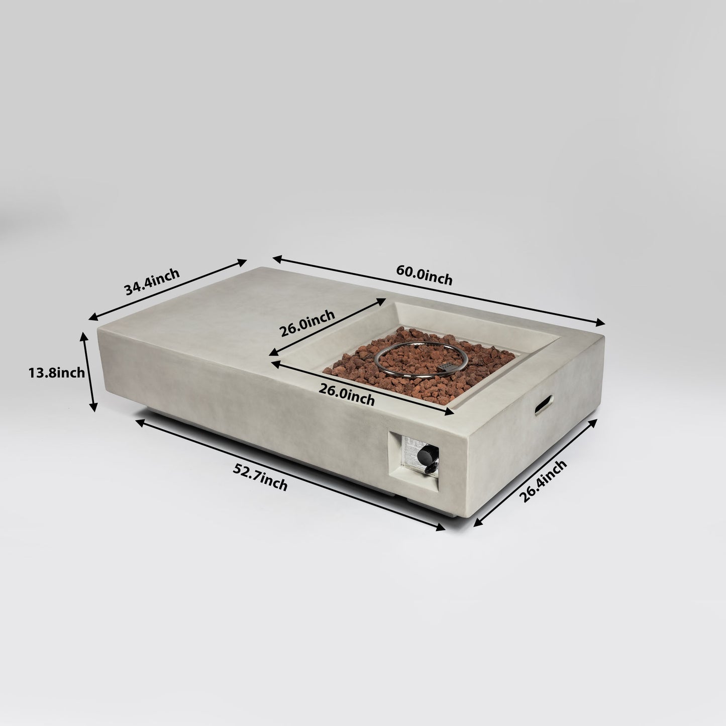 60" Propane Gas Fire Pit Table