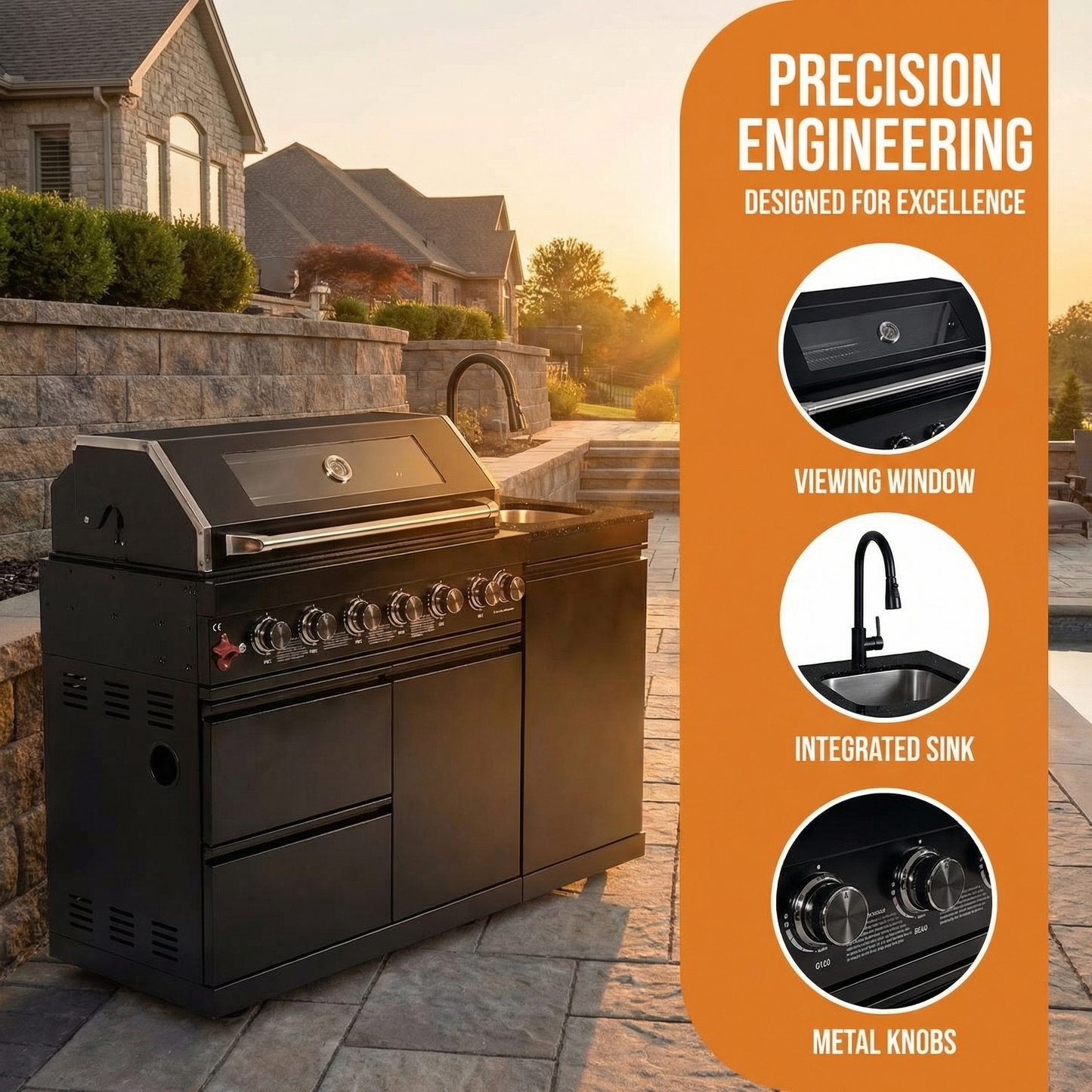 63-Inch 6-Burner 85000 BTU Deluxe Gas Grill