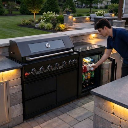 63" Deluxe Black Stainless Steel Gas Grill