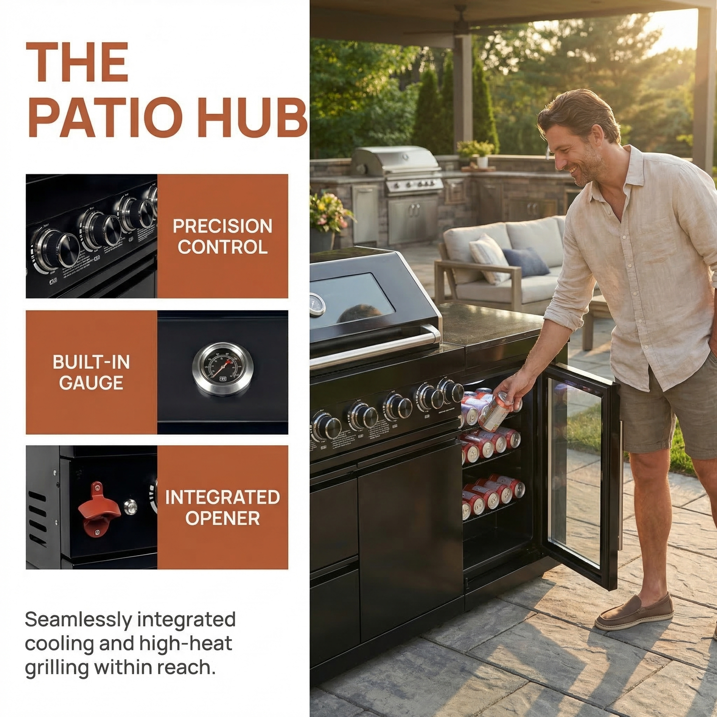 63" Deluxe Black Stainless Steel Gas Grill