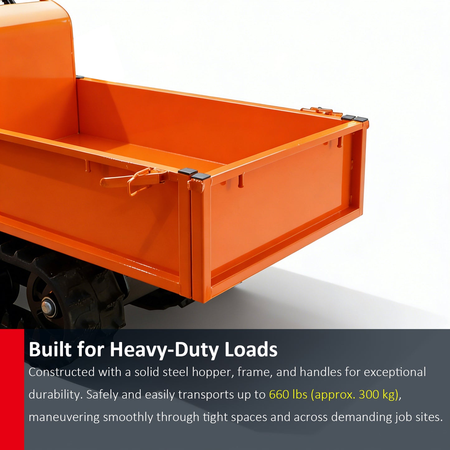 660 lb Gas Powered Loading Capacity Track Barrow