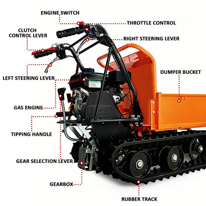 660 lb Gas Powered Loading Capacity Track Barrow
