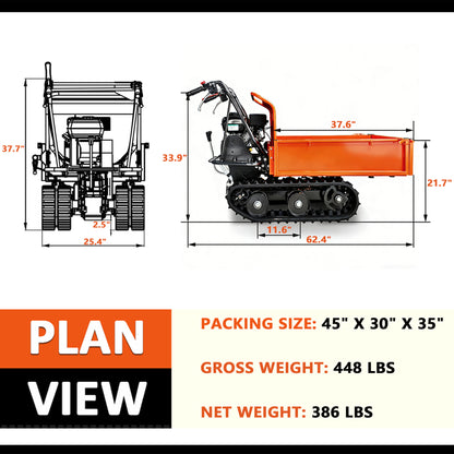 660 lb Gas Powered Loading Capacity Track Barrow