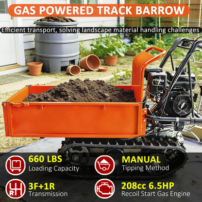 660 lb Gas Powered Loading Capacity Track Barrow