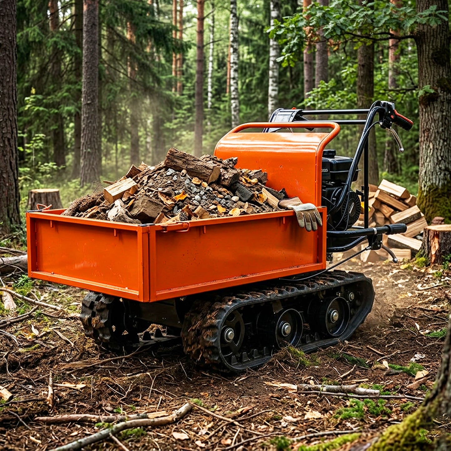660 lb Gas Powered Loading Capacity Track Barrow