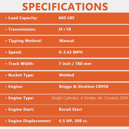 660 lb Loading Capacity Track Barrow