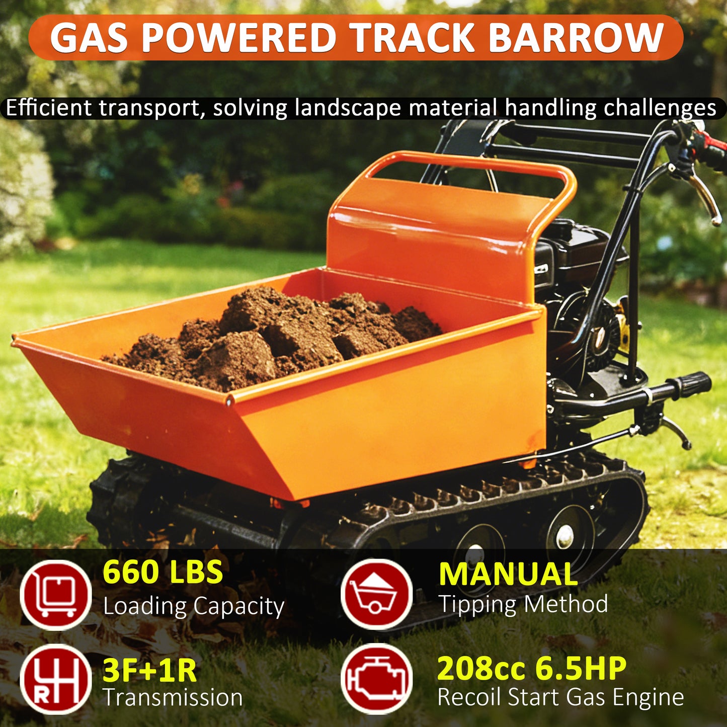 660 lb Loading Capacity Track Barrow