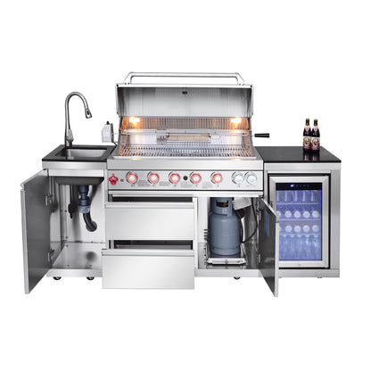 6 Burner 83500 BTU Propane Gas BBQ Grill