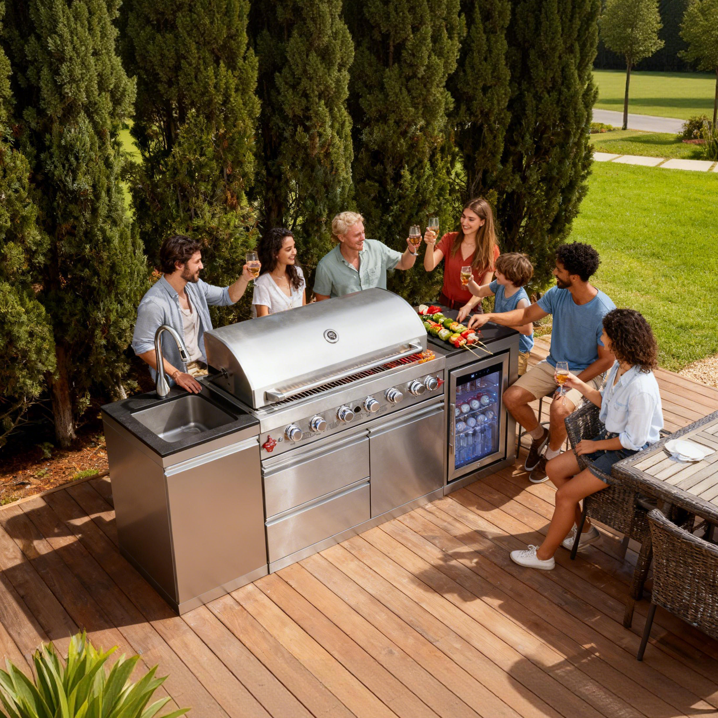 6 Burner 83500 BTU Propane Gas BBQ Grill