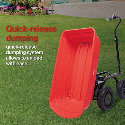75L 24V 180W Wheelbarrow 4-Wheeled Electric Garden Cart