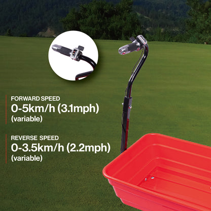 75L 24V 180W Wheelbarrow 4-Wheeled Electric Garden Cart