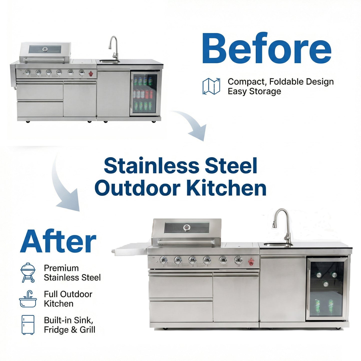 84-Inch Deluxe Stainless Steel Grill