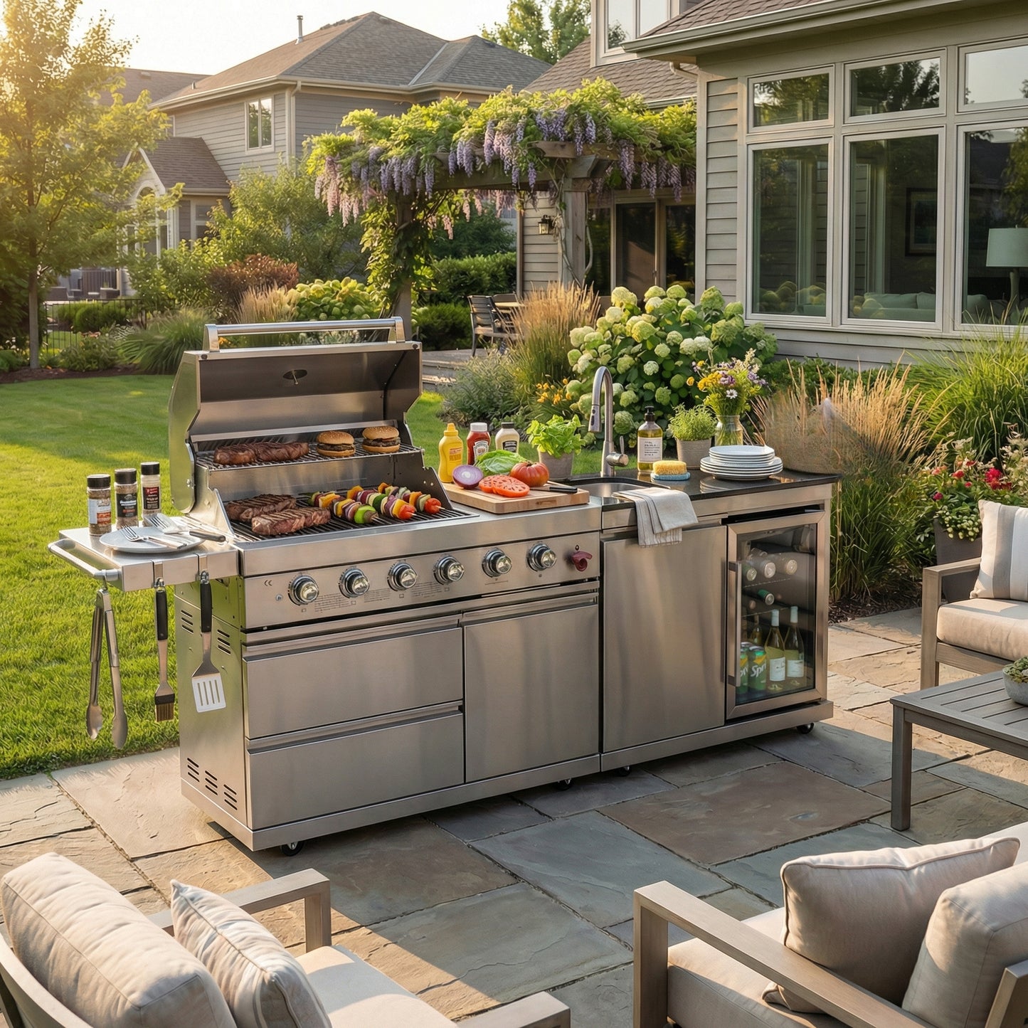 84-Inch Deluxe Stainless Steel Grill