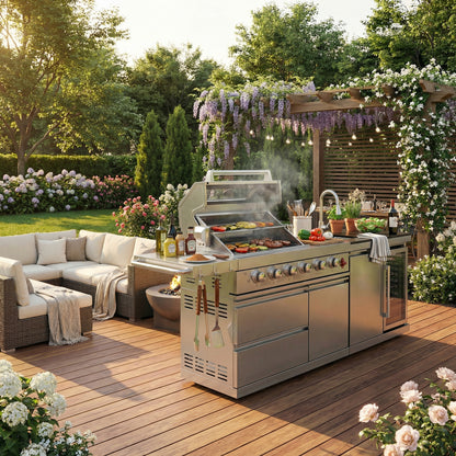84-Inch Deluxe Stainless Steel Grill