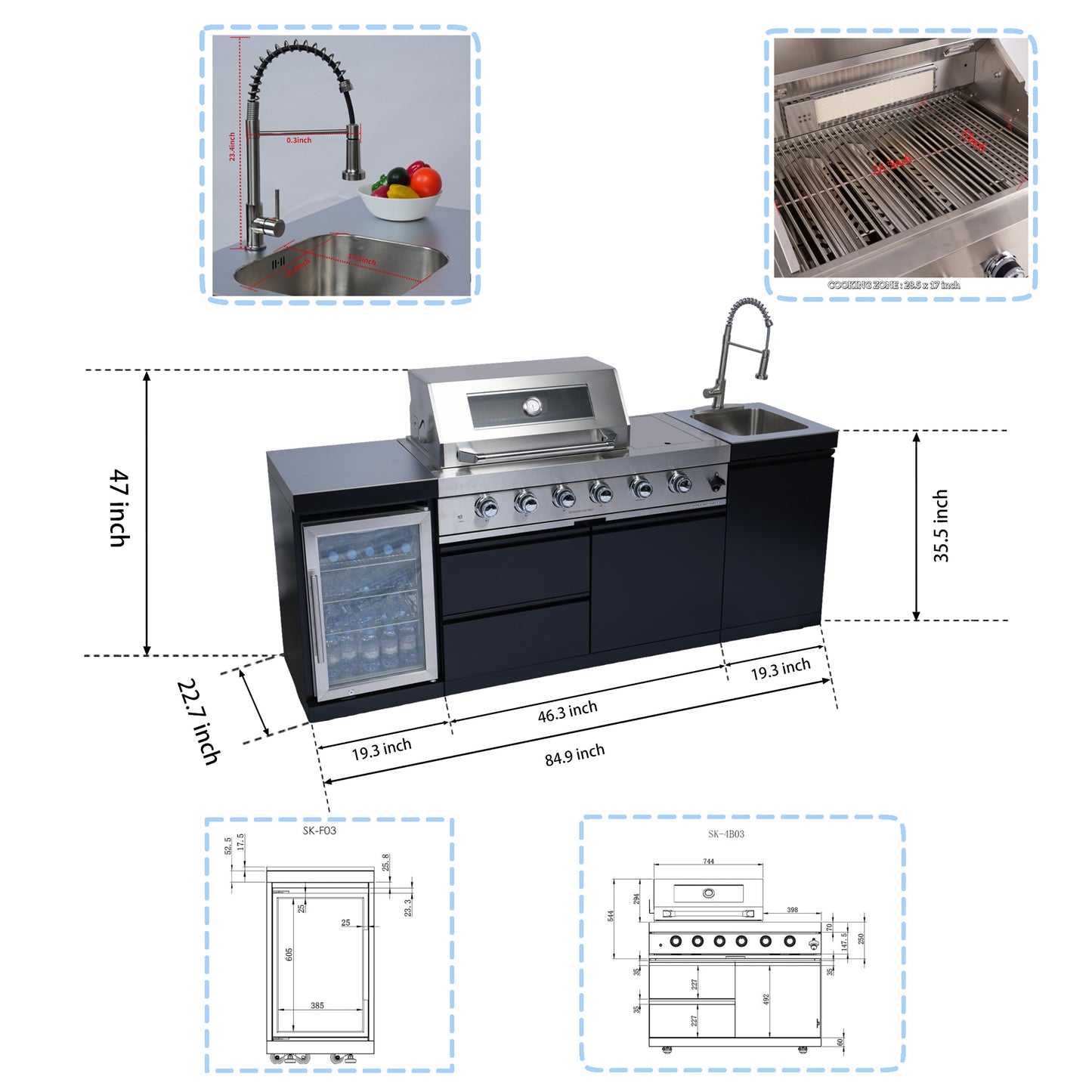 85-Inch Deluxe Stainless Steel Gas Grill