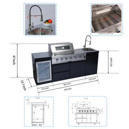 85-Inch Deluxe Stainless Steel Gas Grill