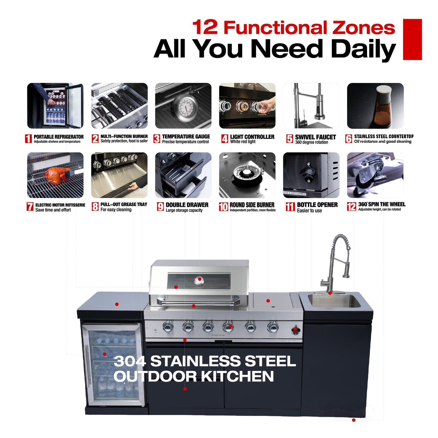 85-Inch Deluxe Stainless Steel Gas Grill