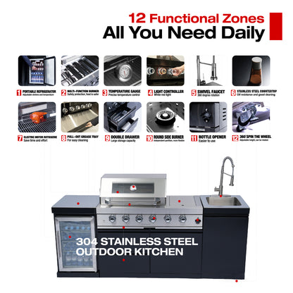 85-Inch Deluxe Stainless Steel Gas Grill