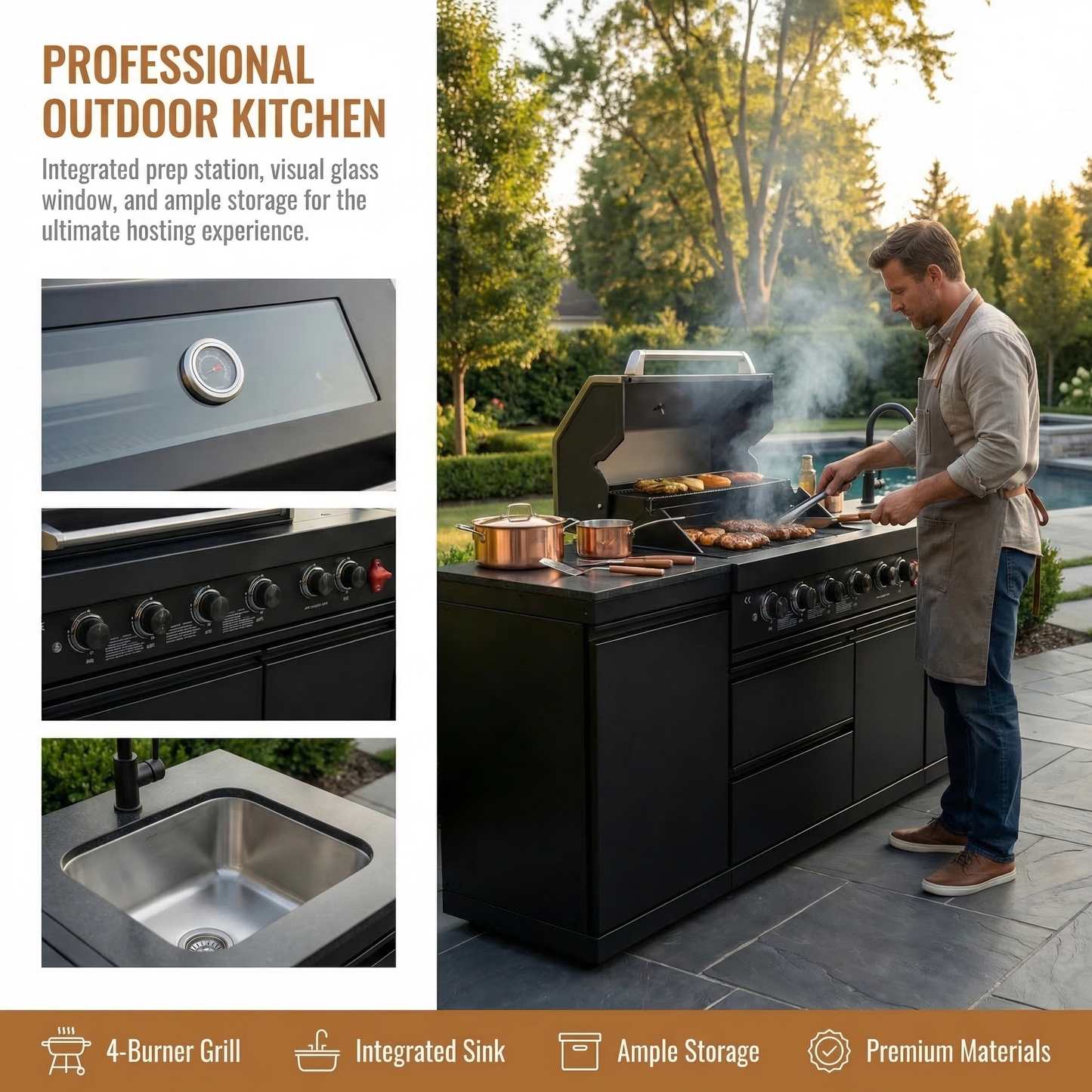85-Inch Deluxe Stainless Steel Gas Grill