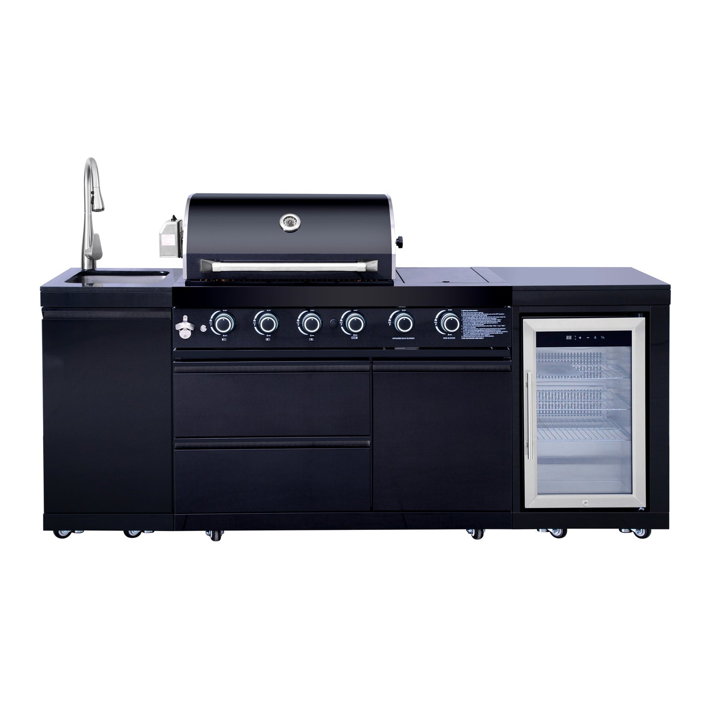 Black 85.2 Inch Propane Gas BBQ Grill
