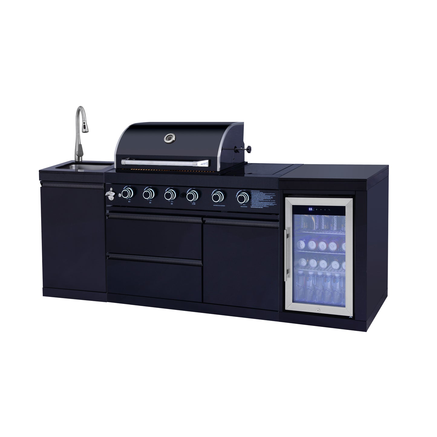 Black 85.2 Inch Propane Gas BBQ Grill