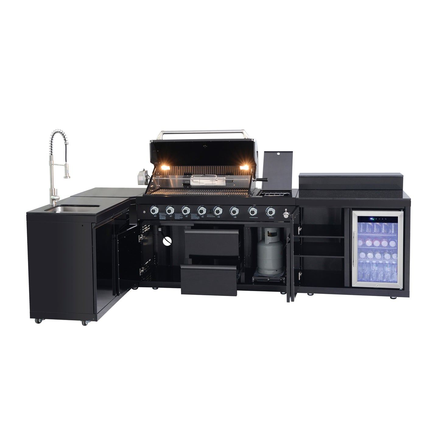 95.8 Inch Gas Grill Outdoor Kitchen Island
